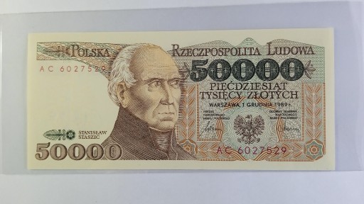 Zdjęcie oferty: Polska 50000 złotych 1989 UNC Staszic seria AC