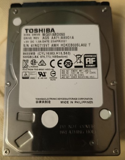 Zdjęcie oferty: Dysk twardy Toshiba SATA 500 GB