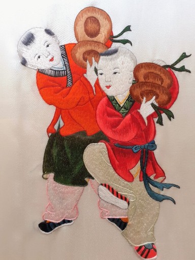 Zdjęcie oferty: Sztuka japońska, haft sygnowany 16x23cm.