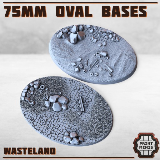 Zdjęcie oferty: 75mm Oval Wasteland Base x2  od Print Minis