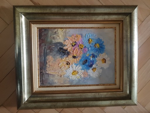 Zdjęcie oferty: Obraz olejny kwiaty w wazonie lato Z Kłosowski