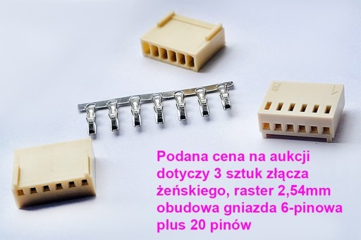 Zdjęcie oferty: Złącze HU-06 żeńskie 3 sztuki + 20 pinów