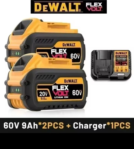 Zdjęcie oferty: Zestaw DEWALT 60V MAX XR o dużej pojemności 20V 9Ah DBC609 + 2x akumulator 