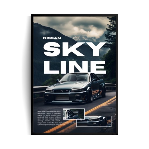 Zdjęcie oferty: Nissan Skyline plakat w ramie A3 30x40 obraz ramka