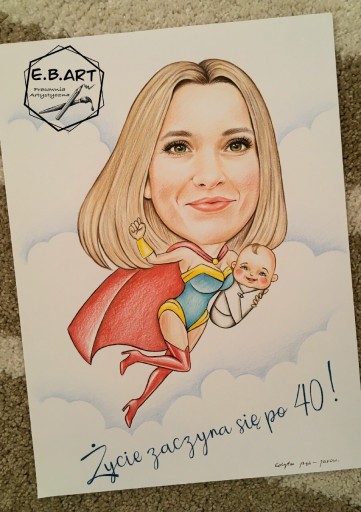 Zdjęcie oferty: Karykatura + RAMKA 1 osoba A4 21x30 kolor