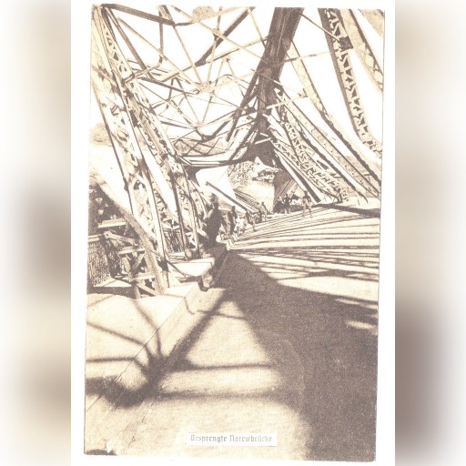 Zdjęcie oferty: Twierdza Modlin.Narew.Zburzony most.1914 rok.