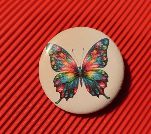 Zdjęcie oferty: Przypinka Barwny Motyl 37 mm