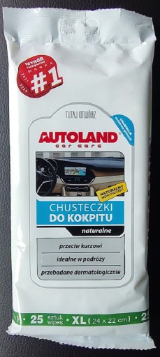 Zdjęcie oferty: AUTOLAND chusteczki do kokpitu naturalne 25 szt.