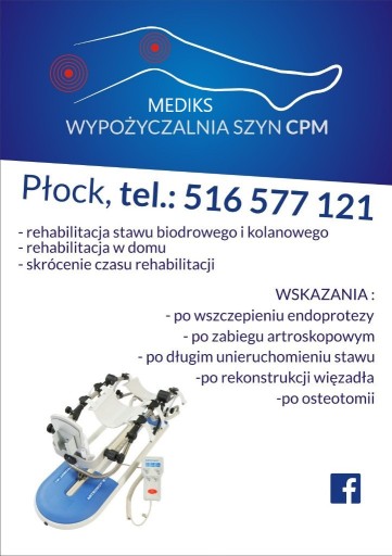 Zdjęcie oferty: Szyna cpm Artromot k1 wynajem wysyłka