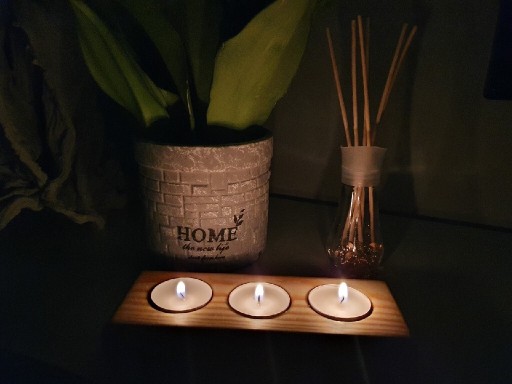 Zdjęcie oferty: Świecznik drewniany 3 świeczki tealight naturalny