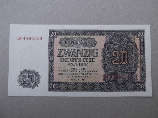 Zdjęcie oferty: Niemcy NRD 20 marek 1955 ser.EK  UNC