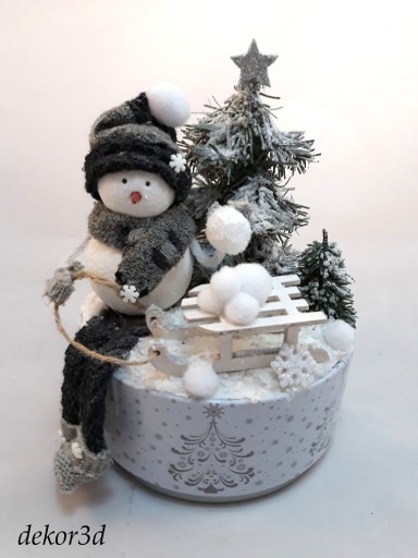 Zdjęcie oferty: Dekoracja zimowa z bałwankiem świąteczna ozdoba