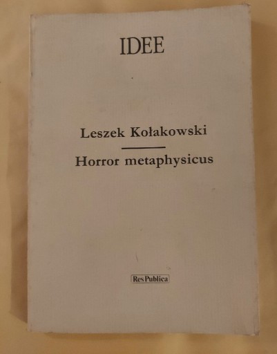 Zdjęcie oferty: Horror metaphysicus Leszek Kołakowski