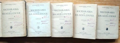 Zdjęcie oferty: Wicehrabia de Bragelonne Aleksander Dumas 5 tomów 