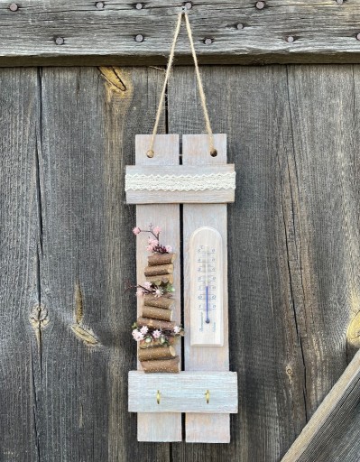 Zdjęcie oferty: Termometr Ścienny Pokój Ogród Dekoracja Drewno 