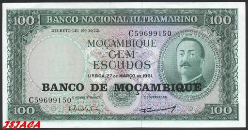 Zdjęcie oferty: Mozambik Portugalski 100 Escudos 1961