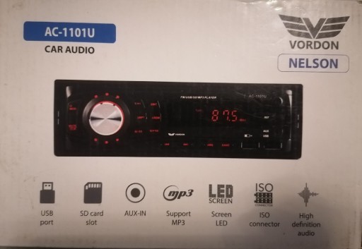 Zdjęcie oferty: Radio samochodowe VORDON NELSON LED SD/USB/AUX/MP3