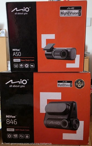 Zdjęcie oferty: Kamera samochodowa Mio mivue 846 Starvis+ kamera tył Mio A50 Starvis zestaw