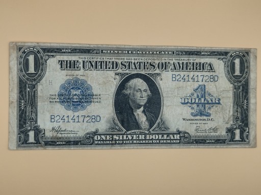 Zdjęcie oferty: 1 dolar 1923r. Large Size, Silver Certificate