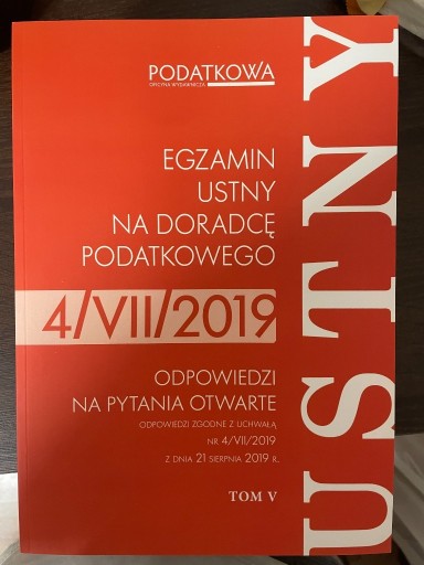 Zdjęcie oferty: 2019 egzamin na doradcę podatkowego V