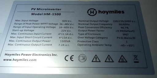 Zdjęcie oferty: Mikroinwerter Hoymiles HM-1500 - 1faza, 4 stringi