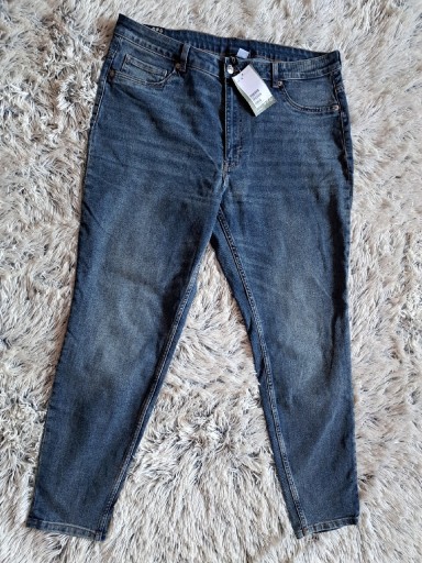 Zdjęcie oferty: Nowa spodnie H&M r. 50 jeansowe granatowe 