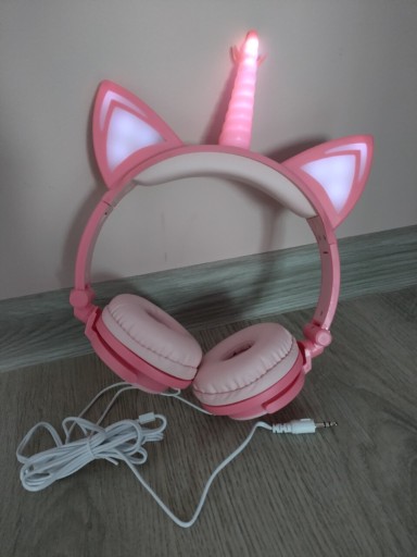 Zdjęcie oferty: Słuchawki dziewczęce Kocie Jednorożec Świecące