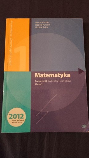 Zdjęcie oferty: Podręcznik Matematyka klasa 1