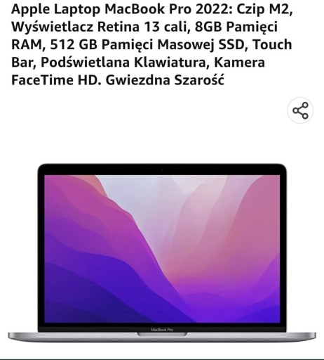 Zdjęcie oferty: Apple Laptop MacBook Pro 2022