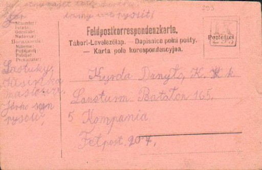 Zdjęcie oferty: 1916 - Jasionka Masiowa (Turka) - st.okręg. IX-293