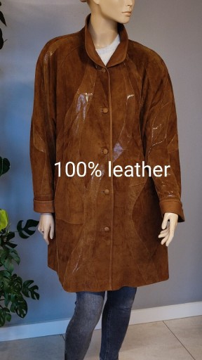 Zdjęcie oferty: Vintage płaszcz damski skórzany L XL