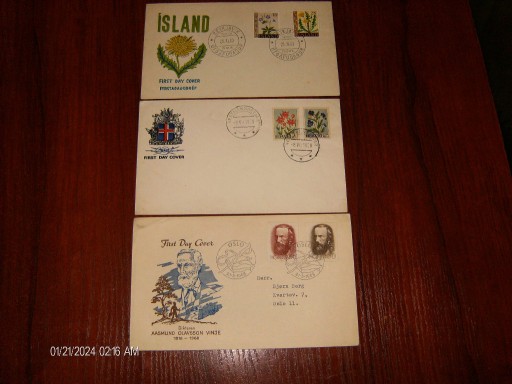 Zdjęcie oferty: Koperty ze znaczkami Islandia 1958 i 1960 + bonus