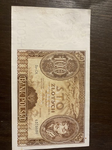 Zdjęcie oferty: Stary Banknot kolekcjonerski Polska 100 zł 1934