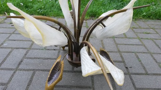 Zdjęcie oferty: Żyrandol 6 ramienny klosze szkło metal vintage PRL