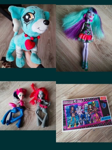 Zdjęcie oferty: Zestaw Monster High lalka konie puzzle maskotka 