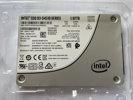 Zdjęcie oferty: Intel SSD D3-S4510 Series 1.92TB - nowy