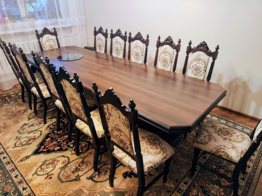 Zdjęcie oferty: Meble stylowe Stół drewniany 12 osobowy + krzesła 