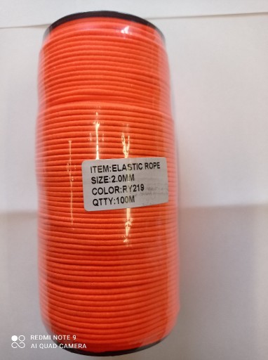 Zdjęcie oferty: Gumosznurek guma w oplocie okrągła  2 mm orange 5m