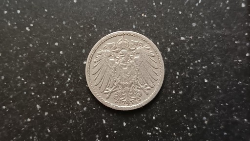 Zdjęcie oferty: 5 Pfennig Cesarstwo Niemcy 1907,F.Nikiel-Stan