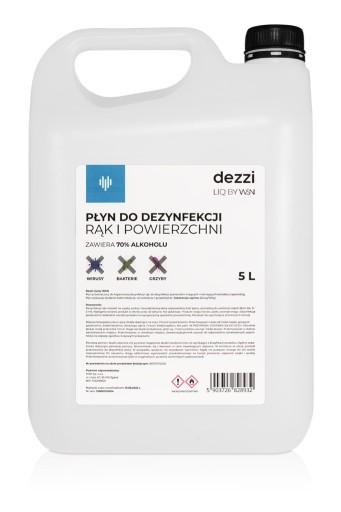 Zdjęcie oferty: 5x5L PROFESJONALNY płyn do dezynfekcji DezziLiq 