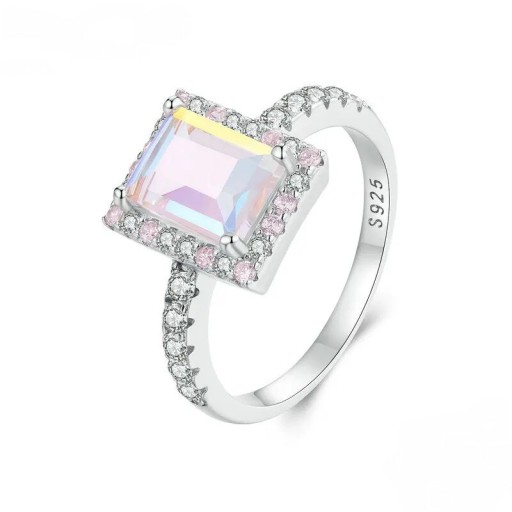 Zdjęcie oferty: Srebrny pierścionek z różowym kamieniem srebro 925