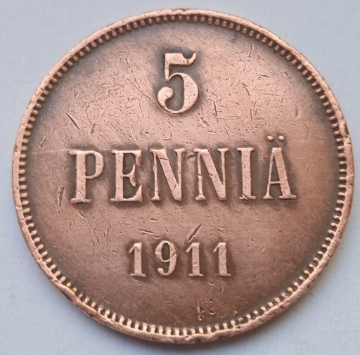 Zdjęcie oferty: 5 pennia 1911 ORYGINAŁ Finlandia