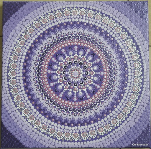 Zdjęcie oferty: Mandala lawendowa obraz ręcznie malowany 35x35 cm