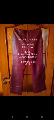 Zdjęcie oferty: Ralph Lauren Damskie spodnie, 100% Skóra, Roz. M-L