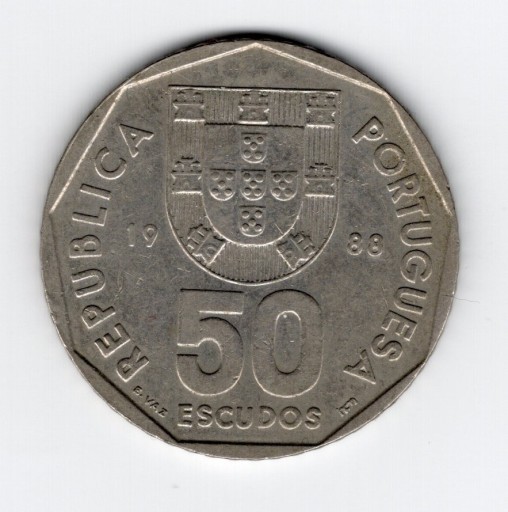 Zdjęcie oferty: Portugalia 20+50 eskudo, moneta obiegowa  