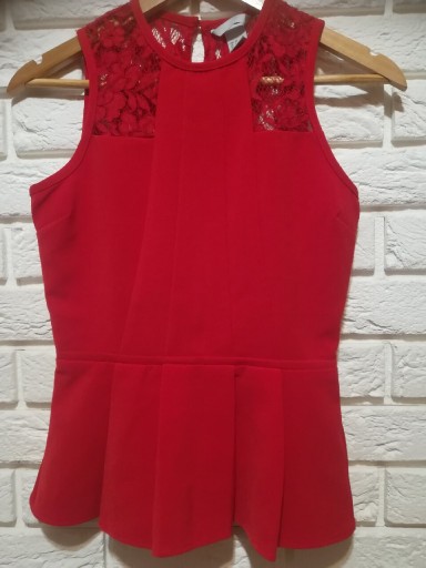Zdjęcie oferty: Czerwona Bluzka bez rękawów Top elegancki, H&M 36
