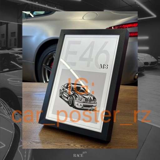 Zdjęcie oferty: Plakat BMW E46 M3 w ramie prezent motoryzacja