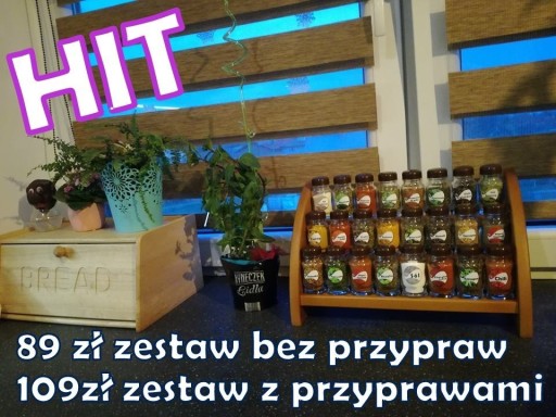 Zdjęcie oferty: Przyprawnik 24 słoiczki + przyprawy BRĄZ 24h