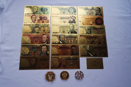 Zdjęcie oferty: banknoty pozłacane 24K ZŁOTEM wraz z CERTYFIKATEM