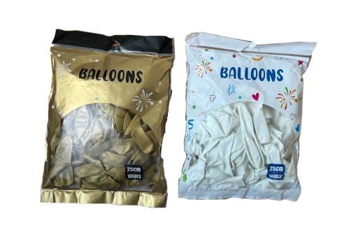 Zdjęcie oferty: Balony impreza komunia urodziny 200 białe złote 